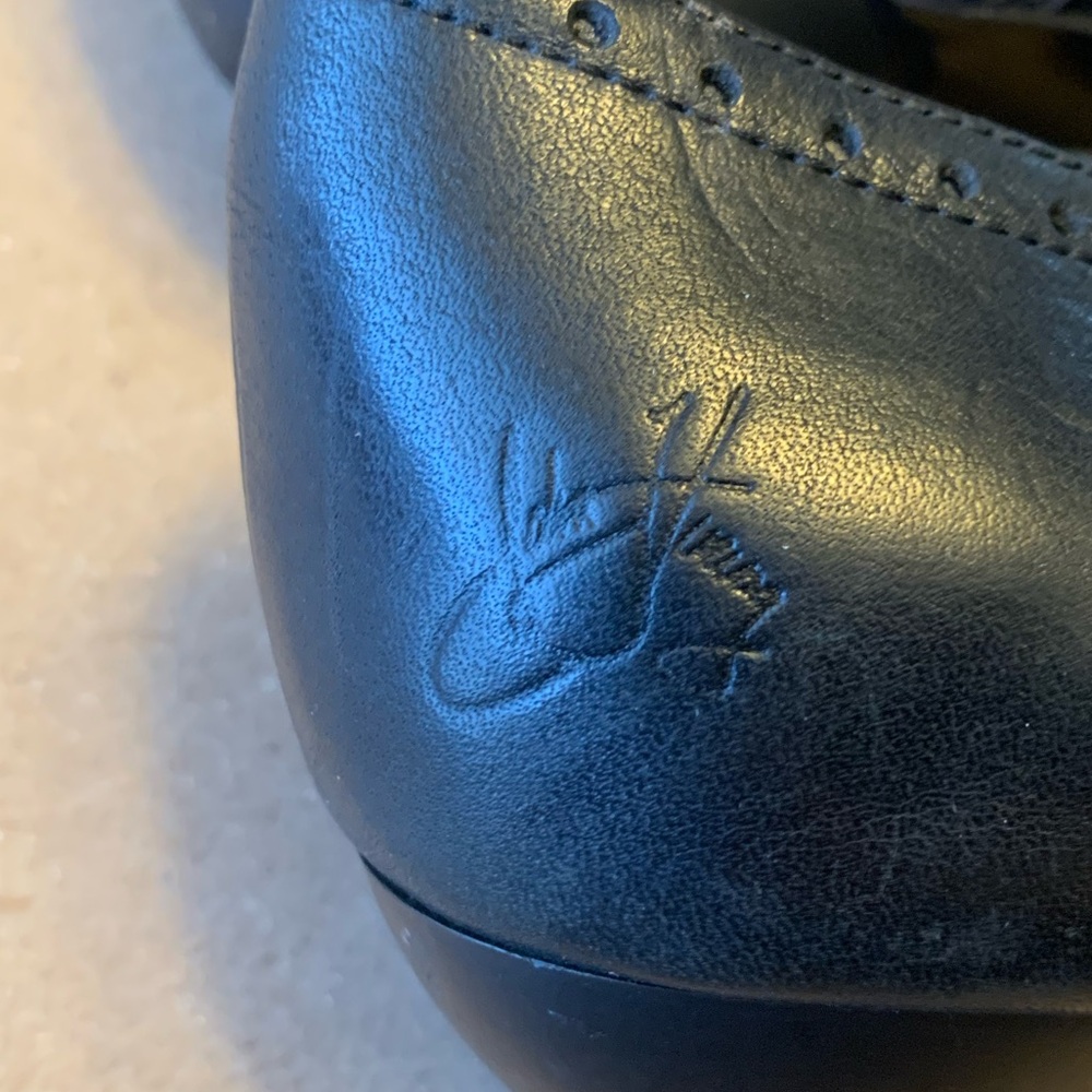 John Fluevog Bellevue Mollie Johnson Black & Grey Lace Up Mary Jane Heels Size 9 - Picture 15 of 15